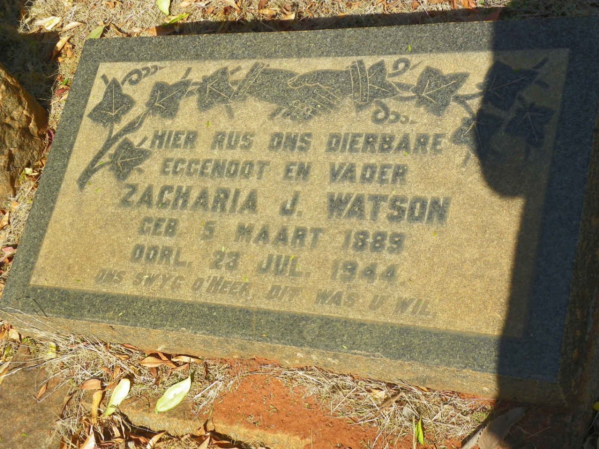 WATSON Zacharia J. 1889-1944