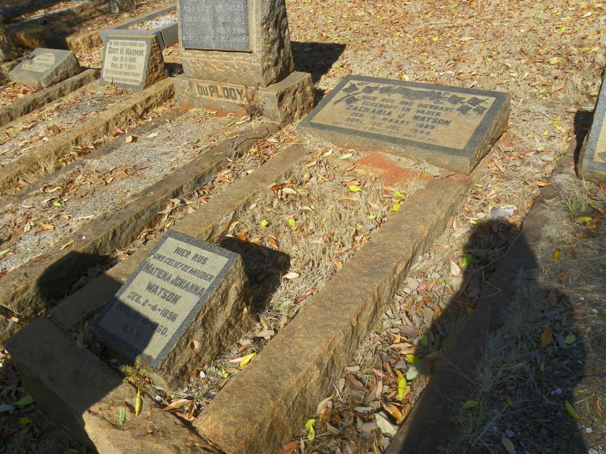 WATSON Zacharia J. 1889-1944 &amp; Matiena Johanna 1896-1960