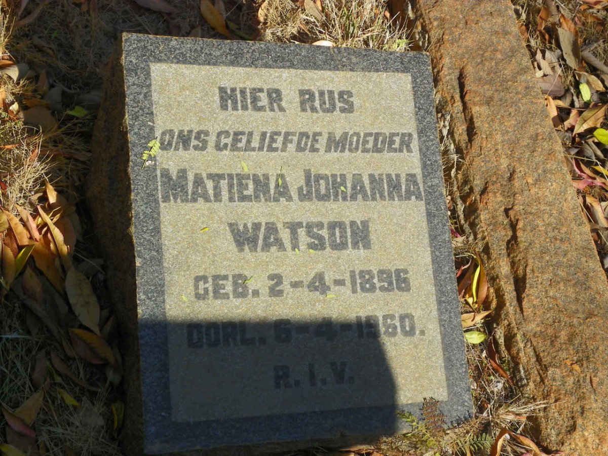 WATSON Matiena Johanna 1896-1960