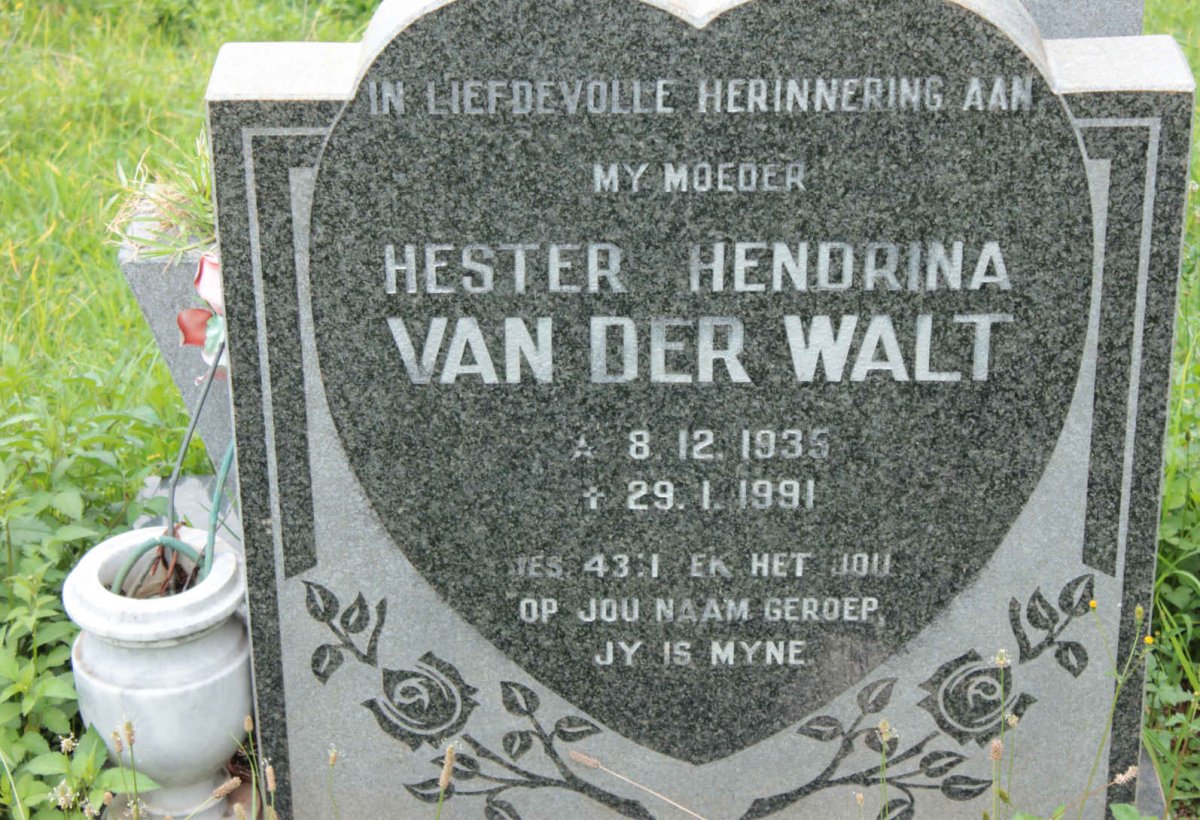 WALT Hester Hendrina, van der 1935-1991