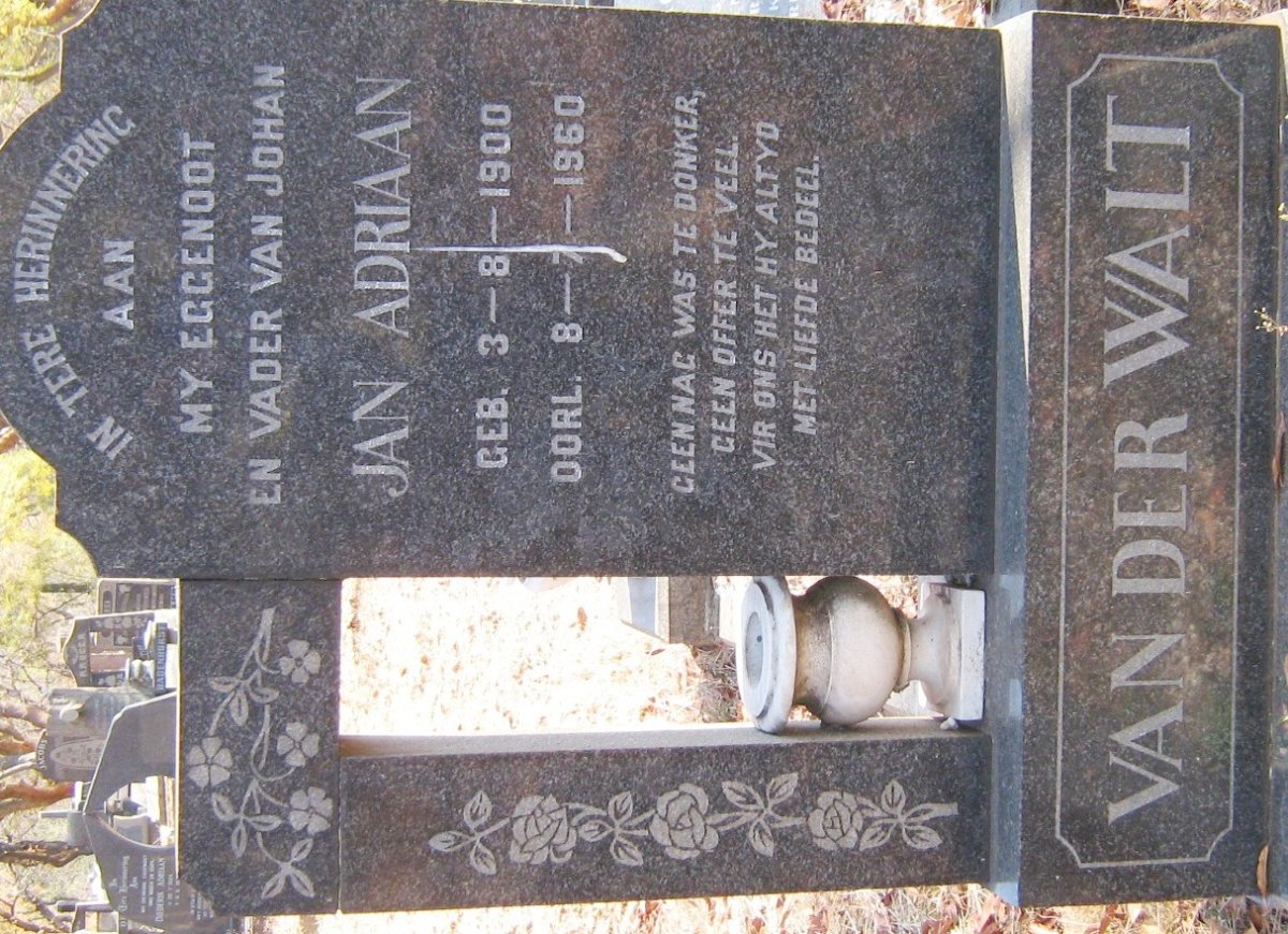 WALT Jan Adriaan, van der 1900-1960
