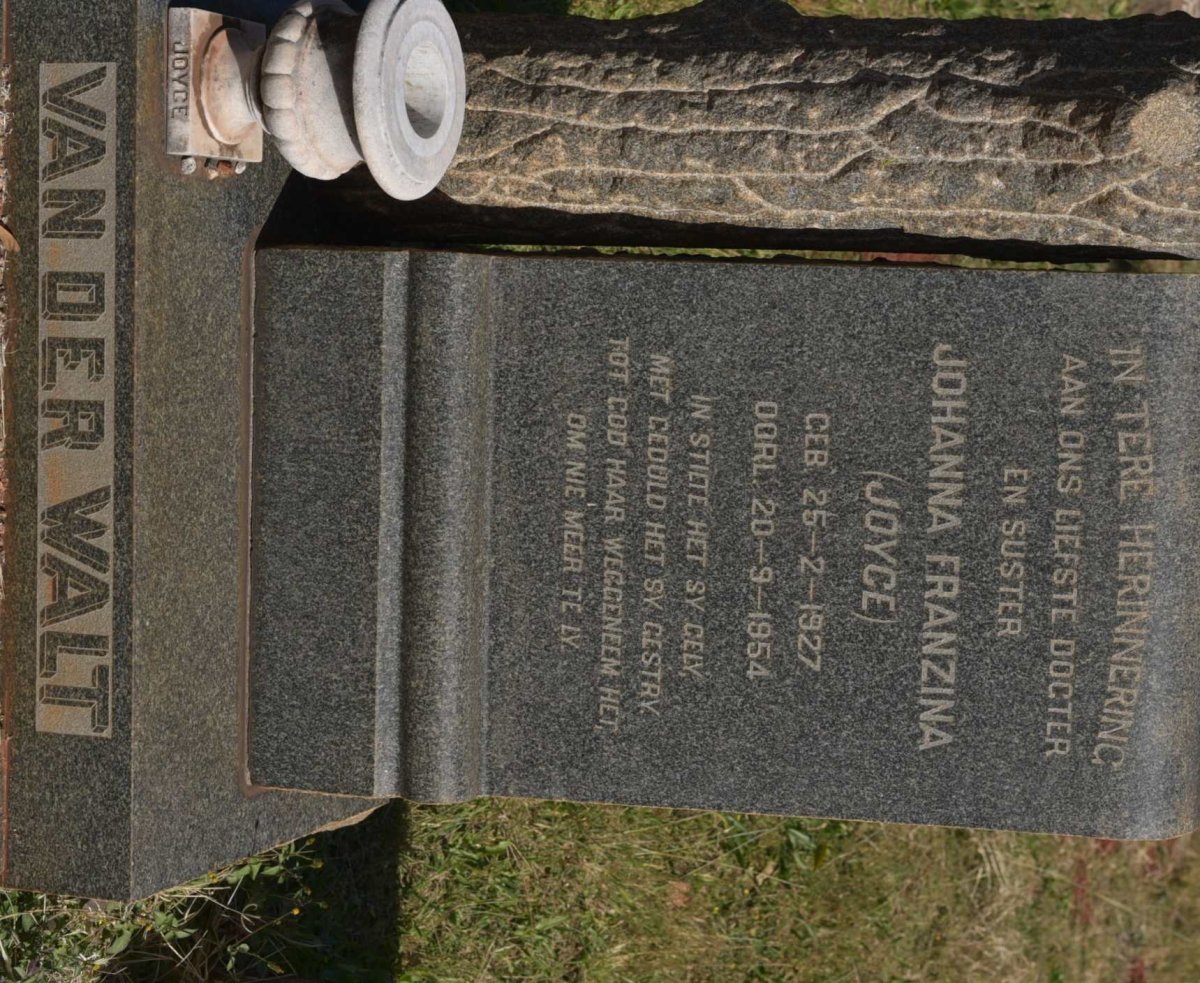 WALT Johanna Franzina, van der 1927-1954