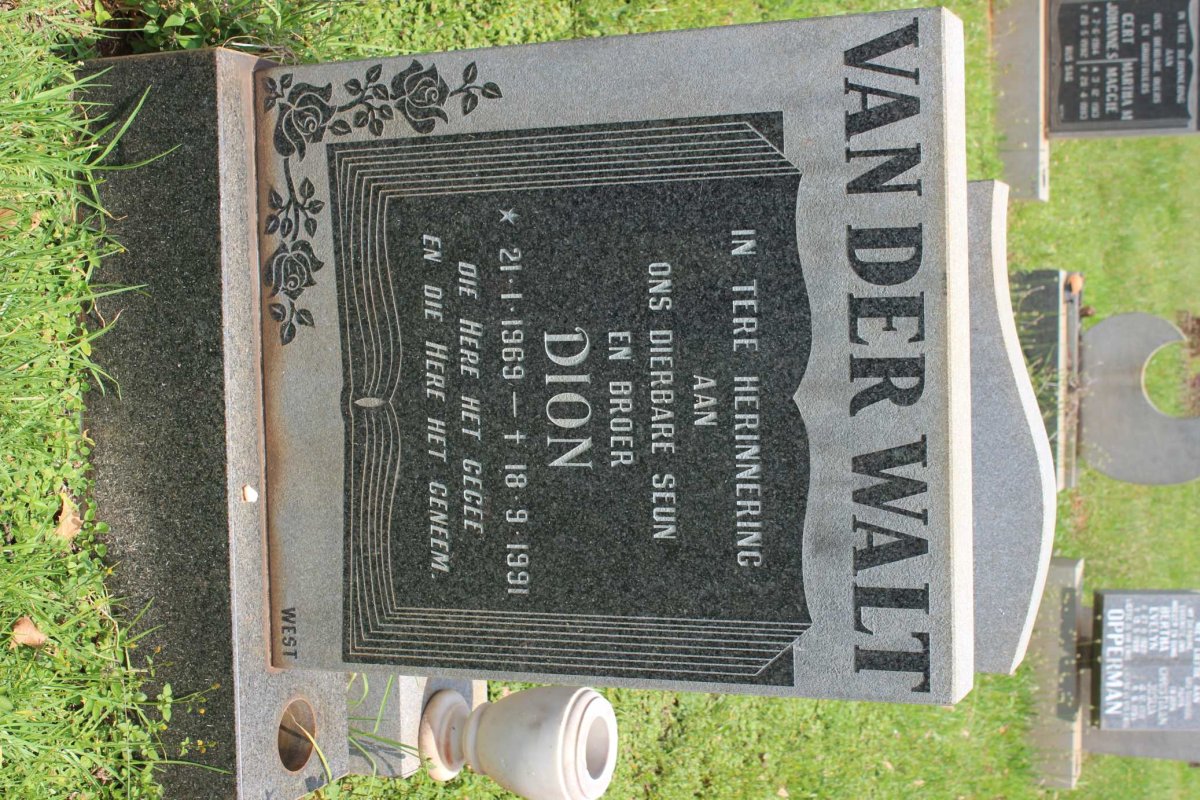 WALT Dion, van der 1969-1991