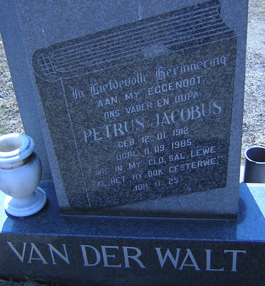 WALT Petrus Jacobus, van der 1912-1985