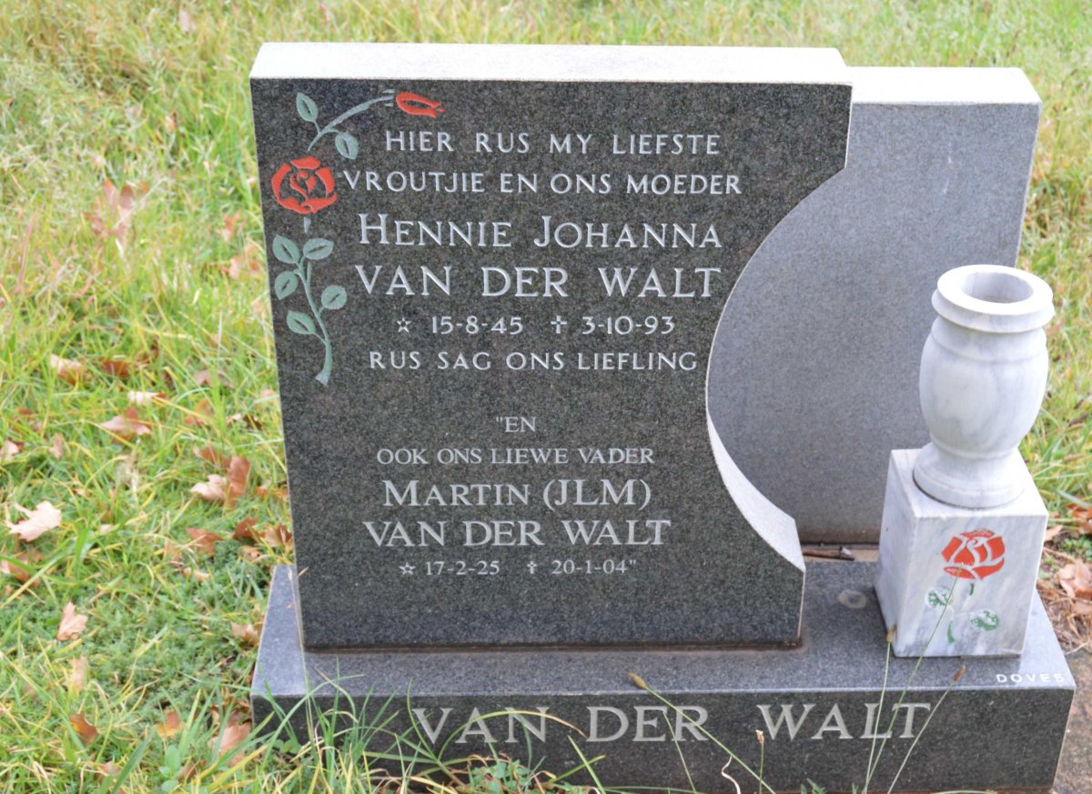 WALT J.L.M., van der 1925-2004 &amp; Hennie Johanna 1945-1993