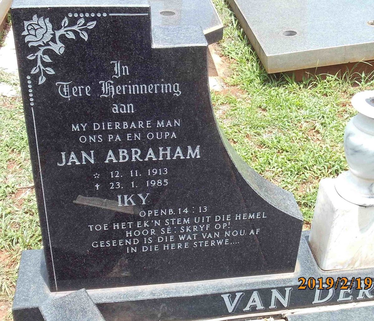 WALT Jan Abraham, van der 1913-1985