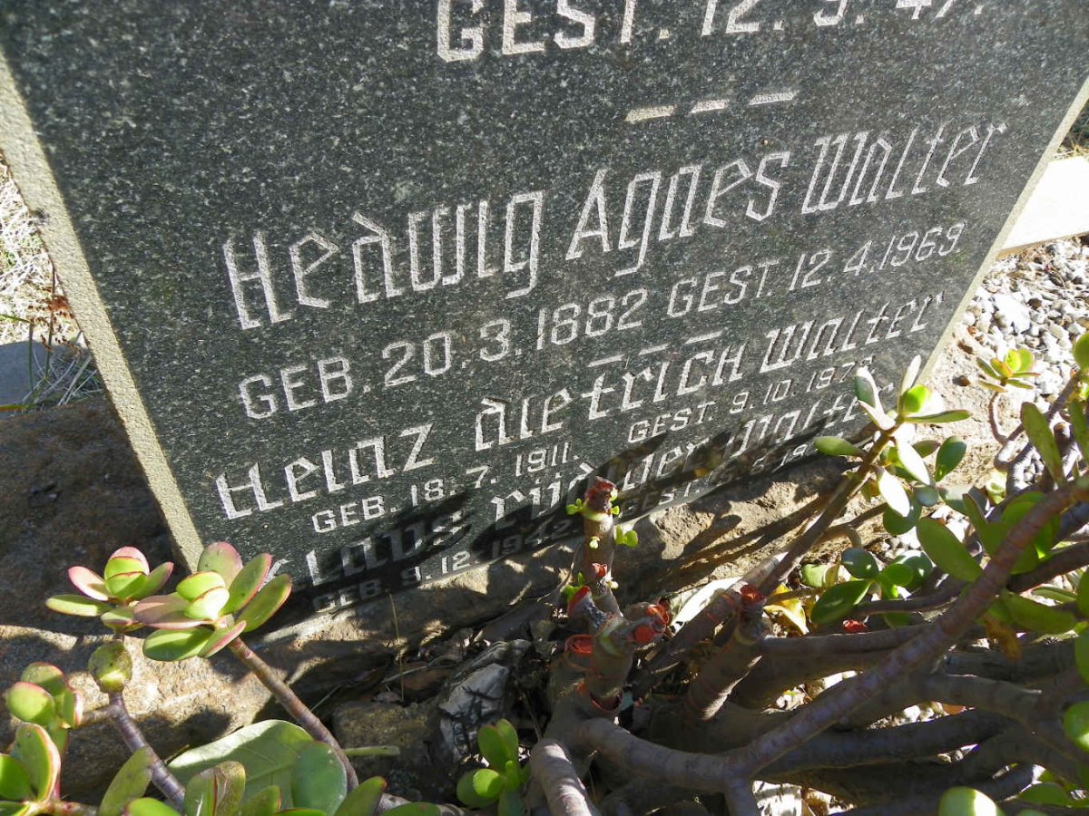 WALTER Heinz Dietrich WALTER 1911-1973 :: WALTER Klaus Rudiger 1942-1974