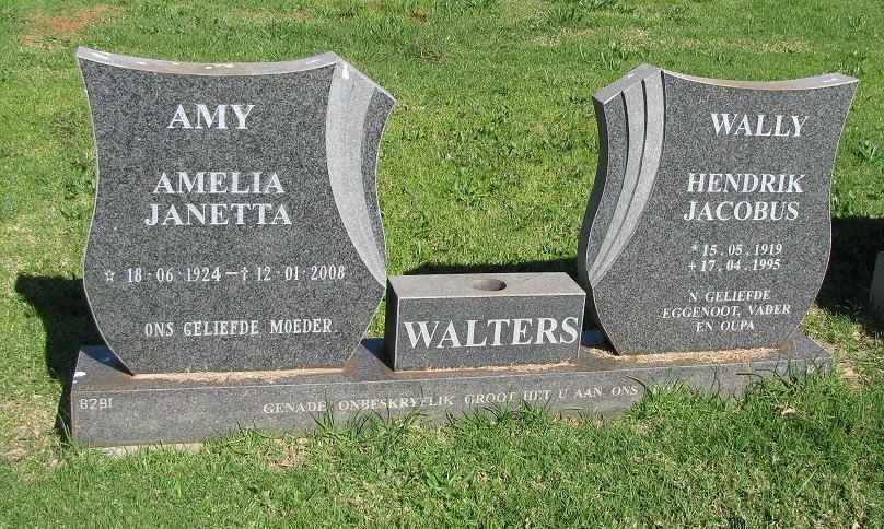 WALTERS Hendrik Jacobus 1919-1995 &amp; Amelia Janetta 1924-2008