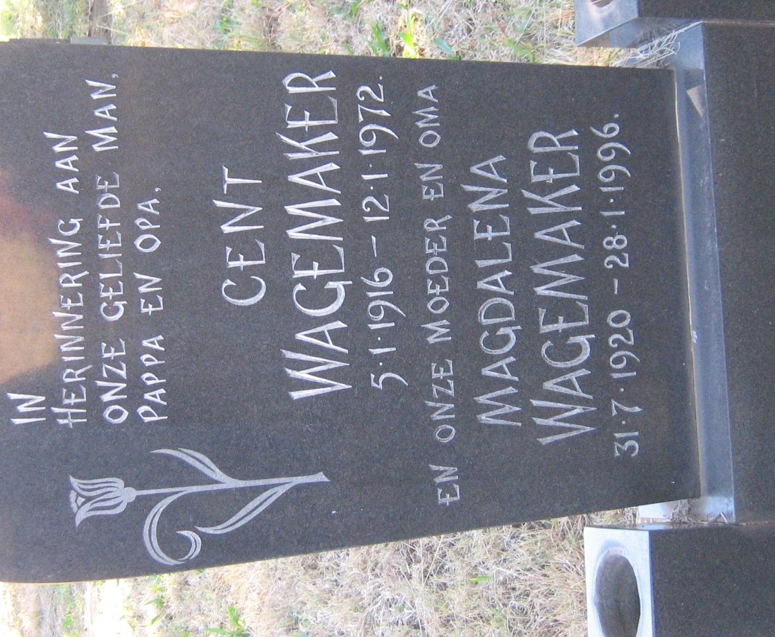 WAGEMAKER Cent 1916-1972 &amp; Magdalena 1920-1996