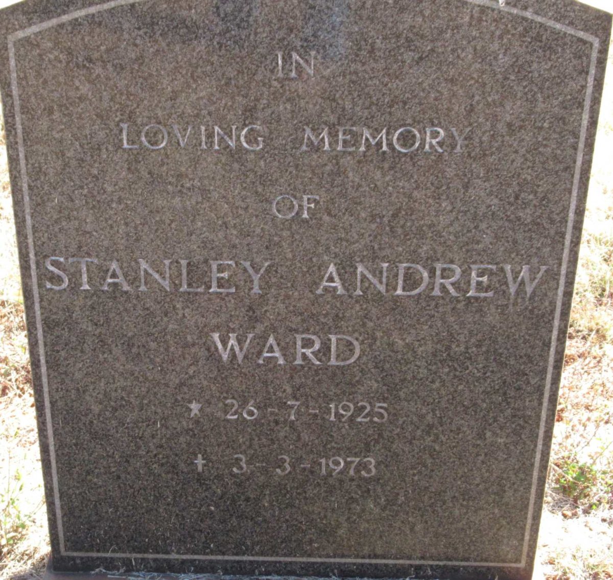 WARD Stanley Andrew 1925-1973