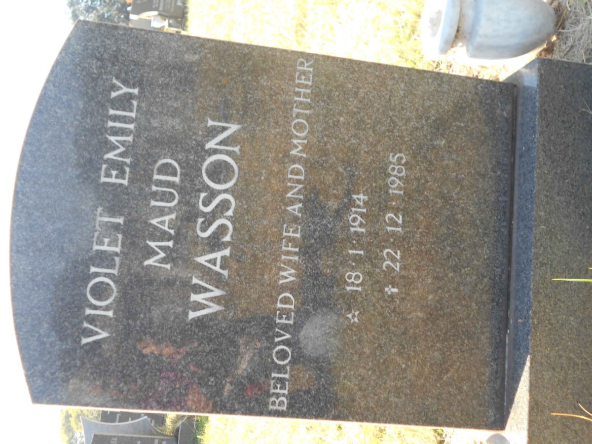 WASSON Violet Emily Maud 1914-1985