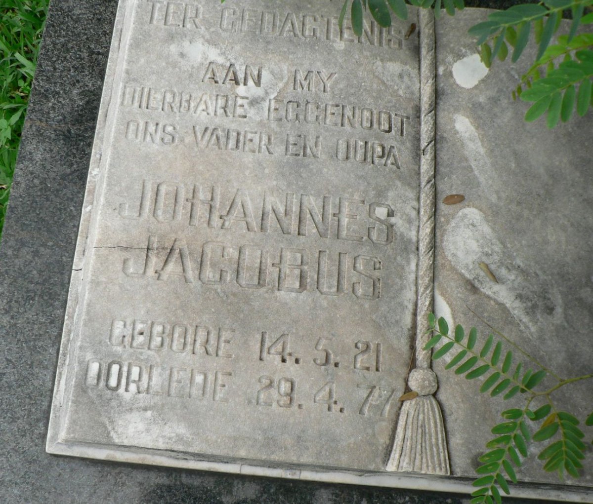 WAAL Johannes Jacobus, de 1921-1977