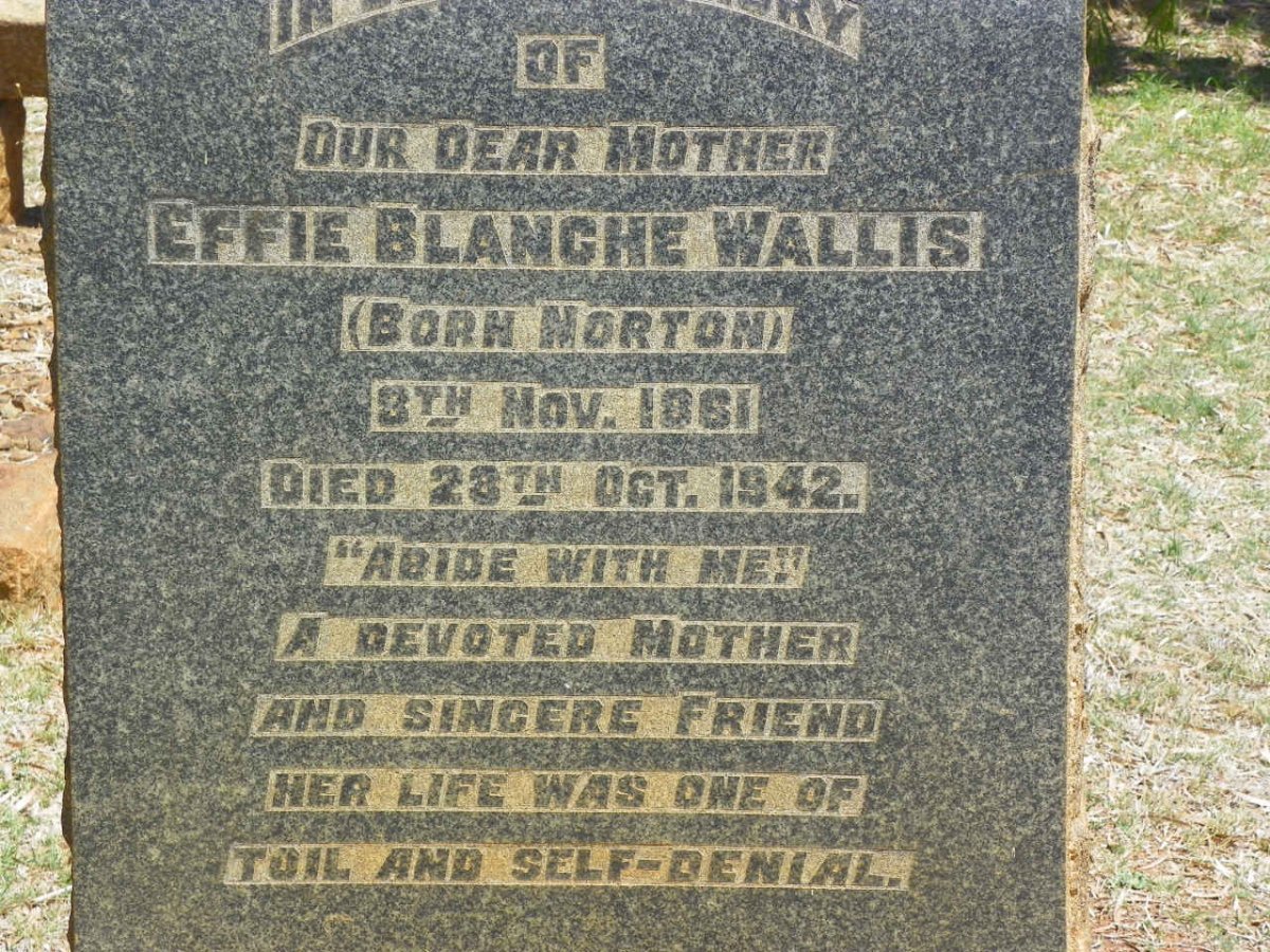 WALLIS Effie Blanche nee NORTON 1861-1942