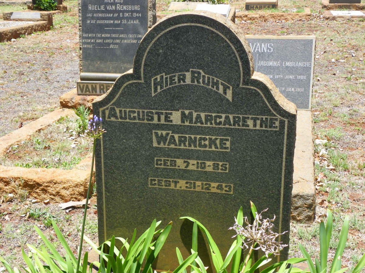 WARNCKE Auguste Margarethe 1885-1943