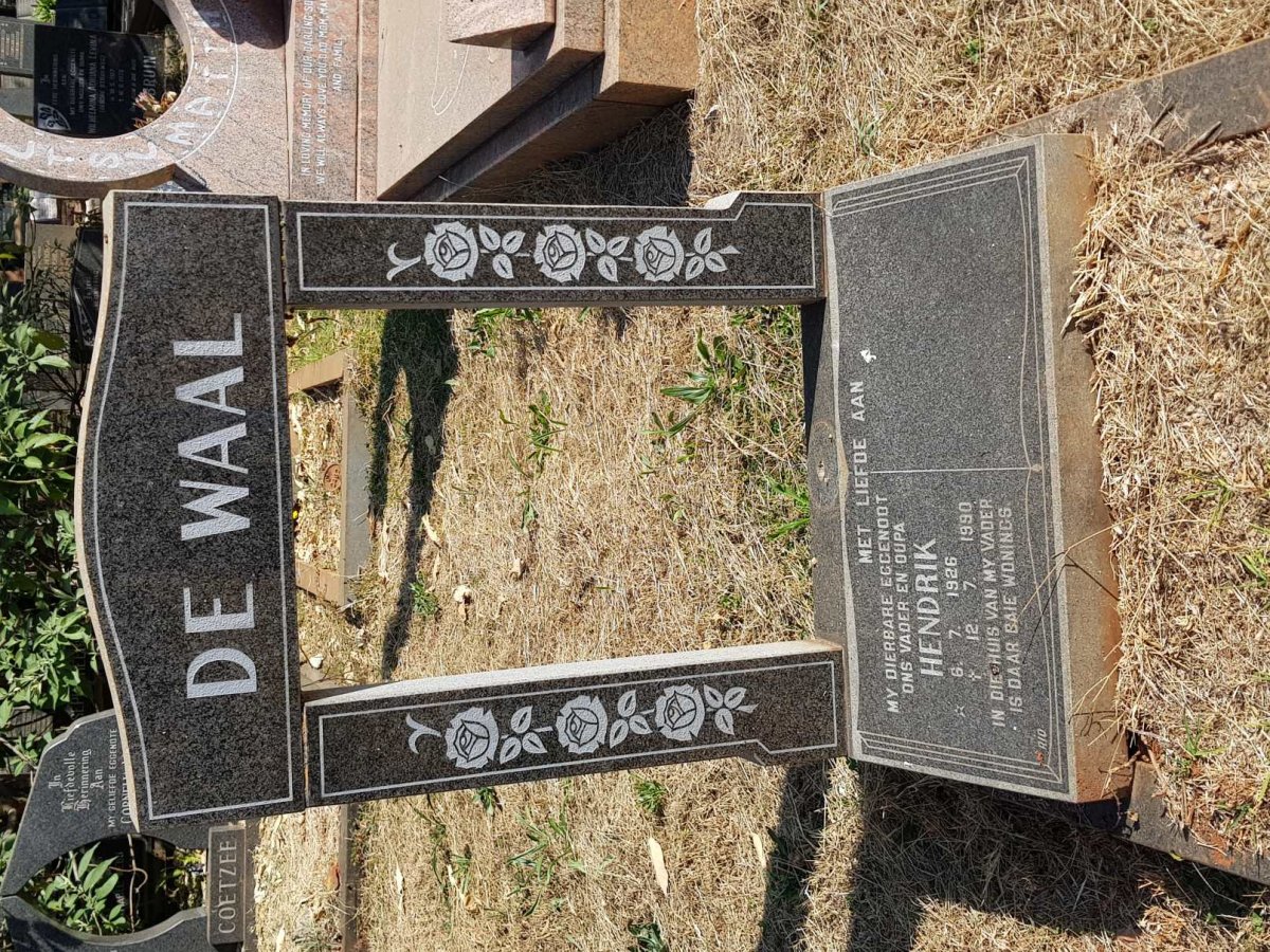 WAAL Hendrik, de 1926-1990