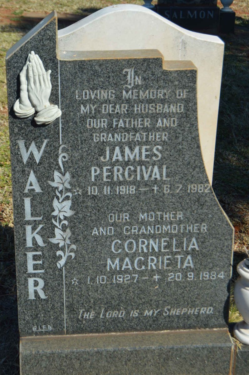 WALKER James Percival 1918-1982 &amp; Cornelia Magrieta 1927-1984