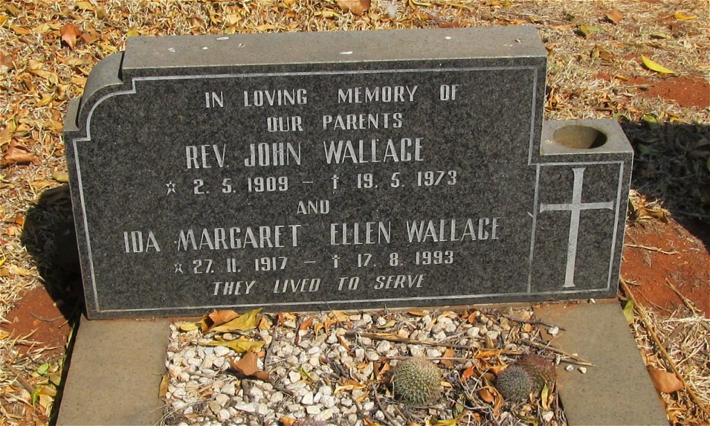 WALLACE John 1909-1973 &amp; Ida Margaret Ellen 1917-1993
