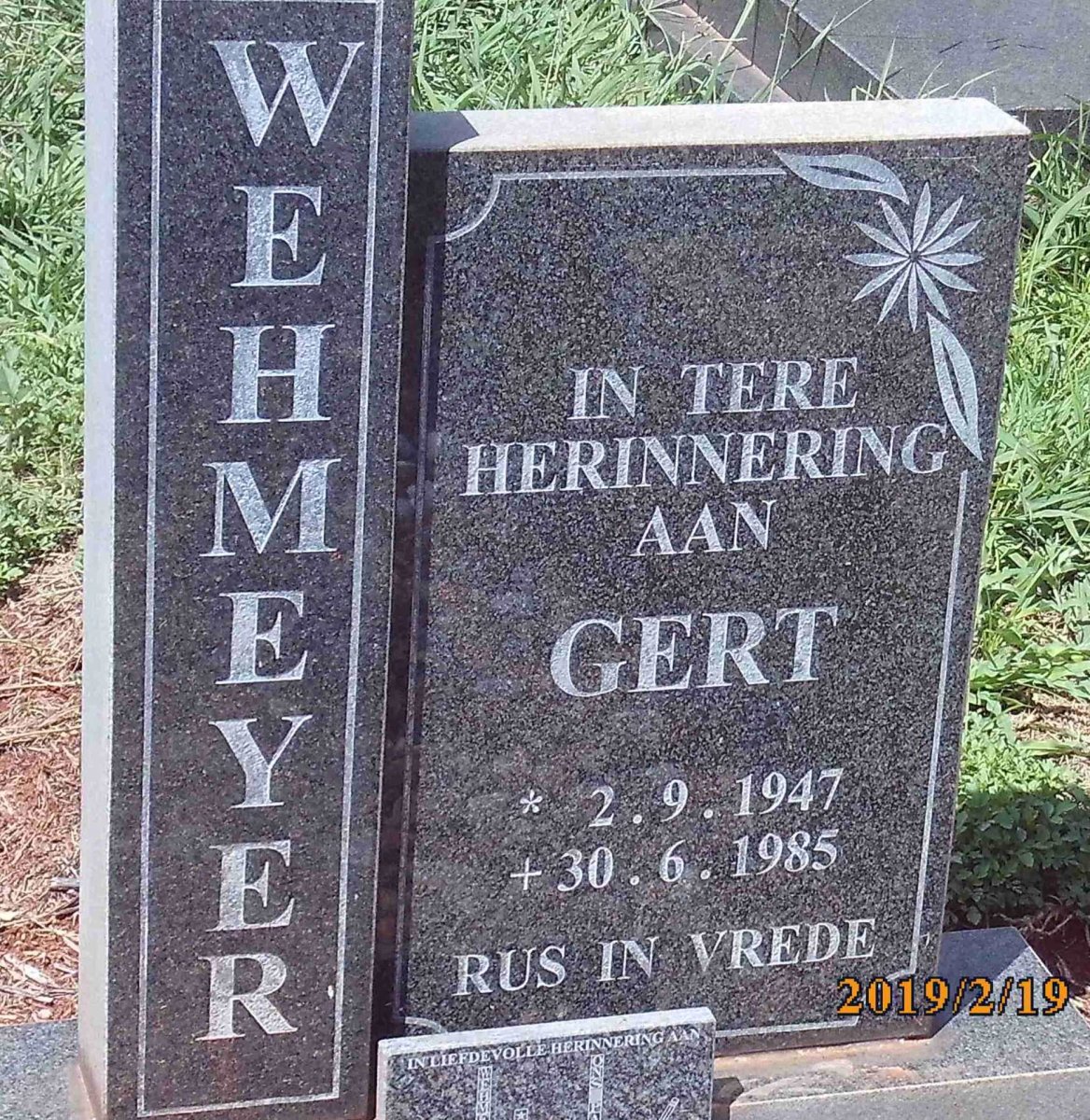 WEHMEYER Gert 1947-1985