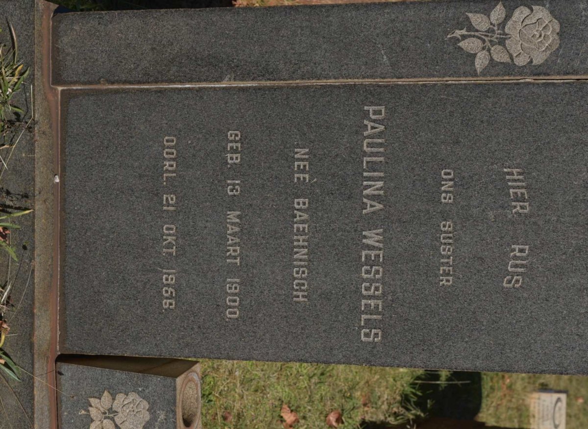 WESSELS Paulina nee BAEHNISCH 1900-1956