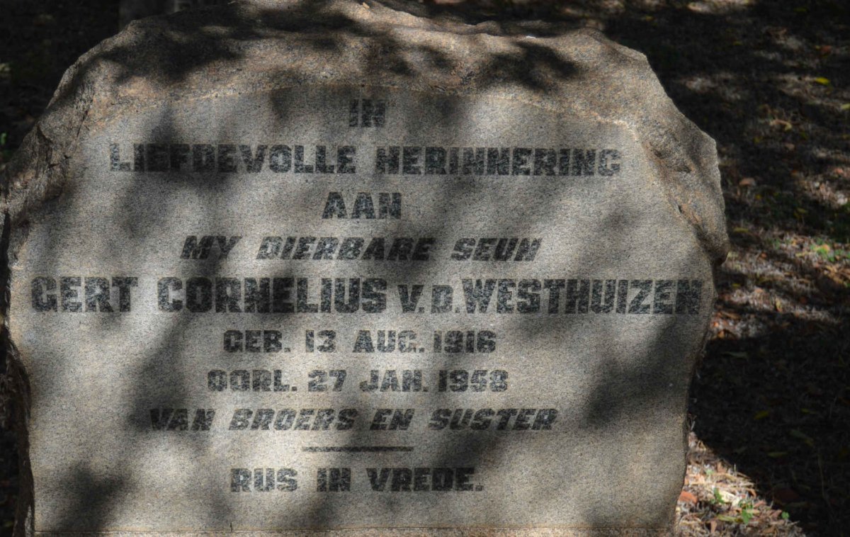 WESTHUIZEN Gert Cornelius, v.d. 1916-1958