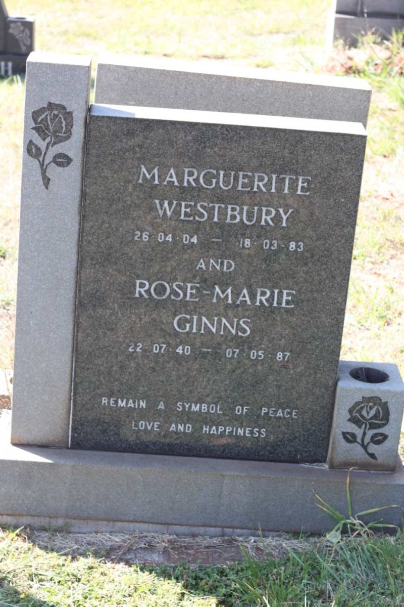 WESTBURY Marguerite 1904-1983 :: GINNS Rose-Marie 1940-1987