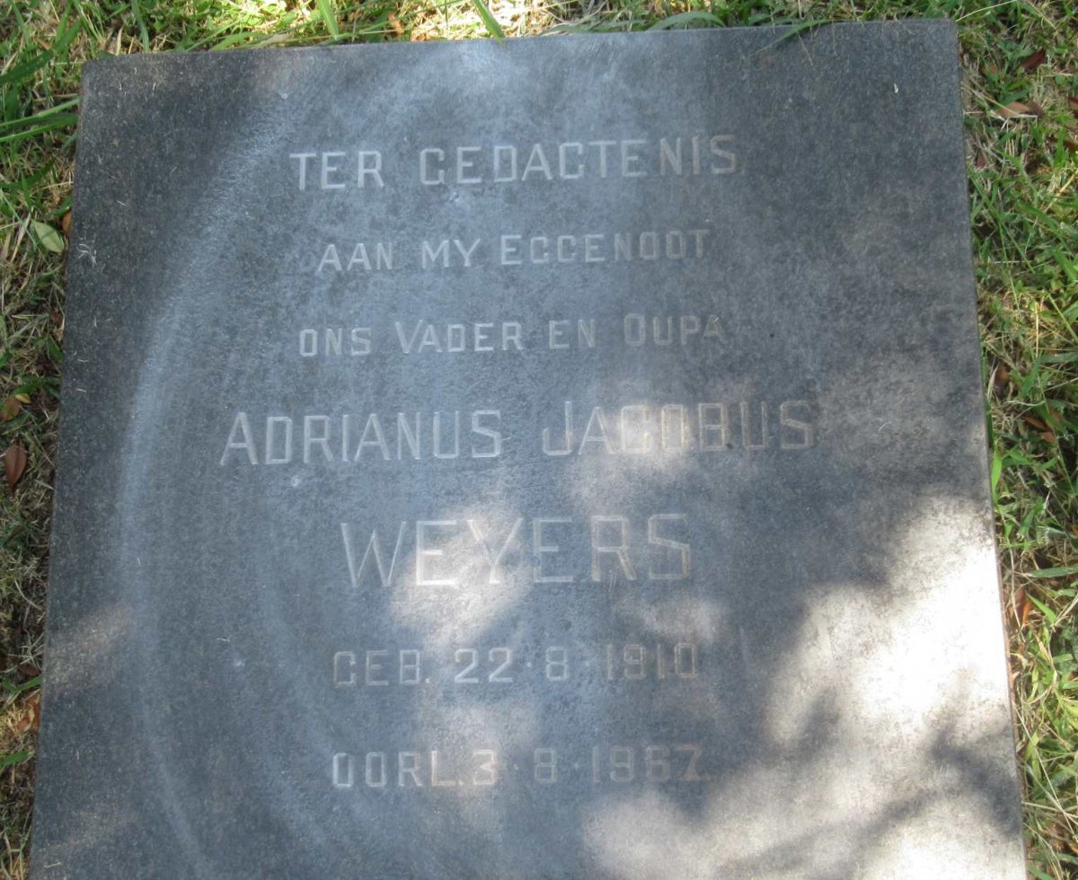 WEYERS Adrianus Jacobus 1910-1967