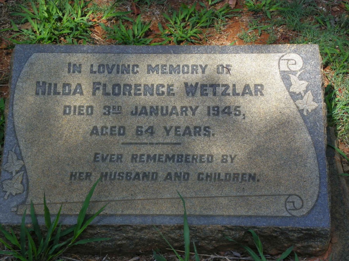 WETZLAR Hilda Florence -1945