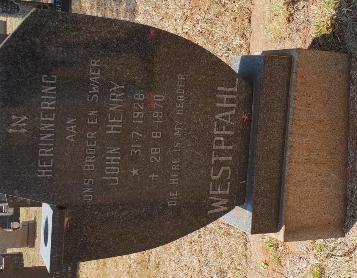 WESTPFAHL John Henry 1928-1970