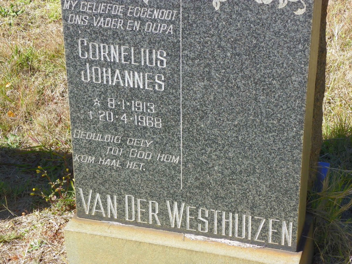 WESTHUIZEN Cornelius Johannes, van der 1913-1968