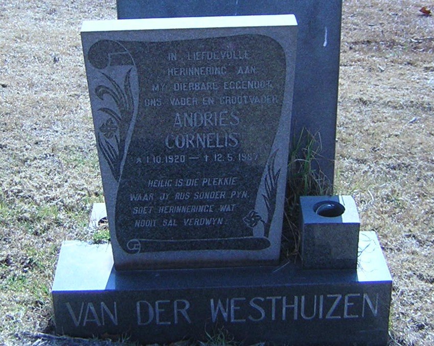 WESTHUIZEN Andries Cornelis, van der 1920-1987