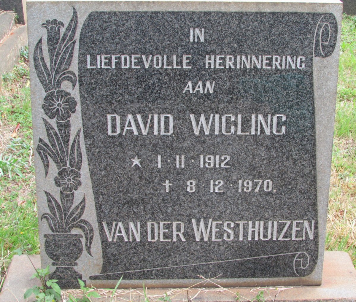 WESTHUIZEN David Wigling, van der 1912-1970