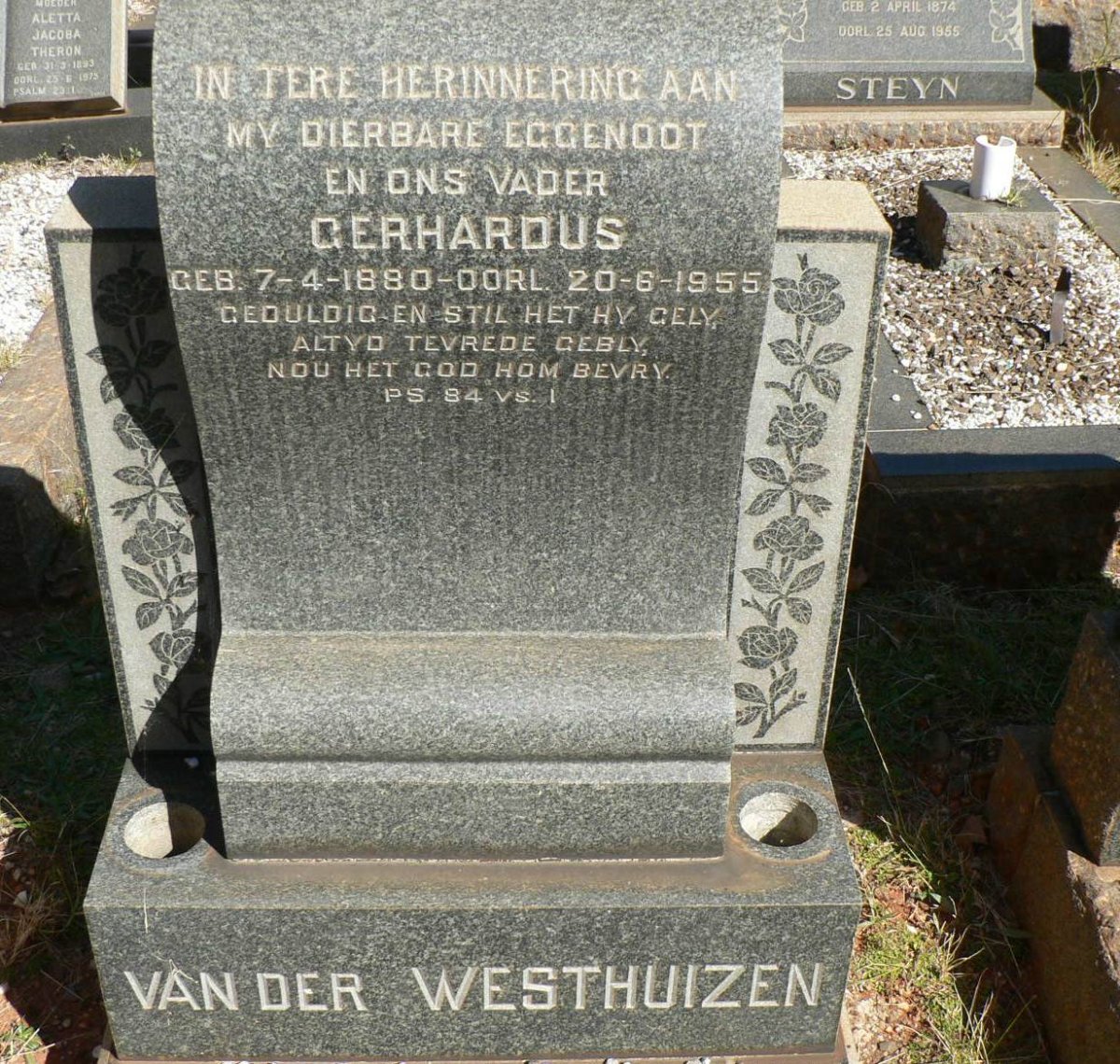 WESTHUIZEN Gerhardus, van der 1880-1955