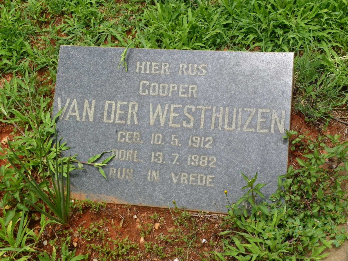 WESTHUIZEN Cooper, van der 1912-1982