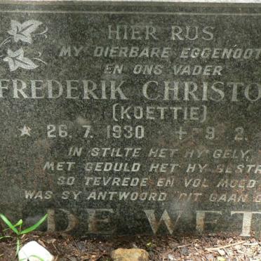 WET Frederik Christoffel, de 1930-1973