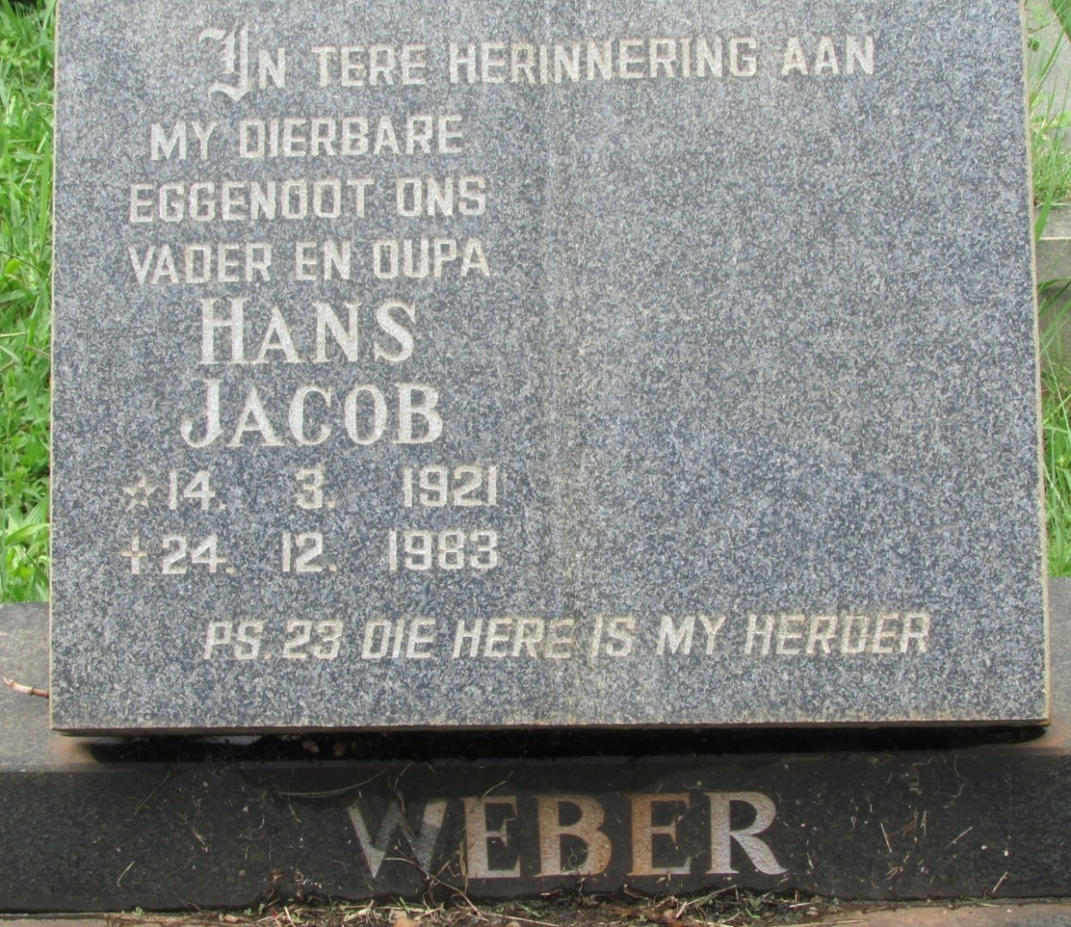 WEBER Hans Jacob 1921-1983