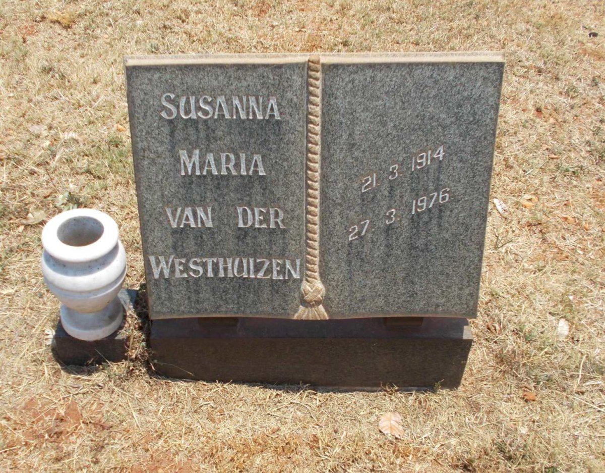 WESTHUIZEN Susanna Maria, van der 1914-1976