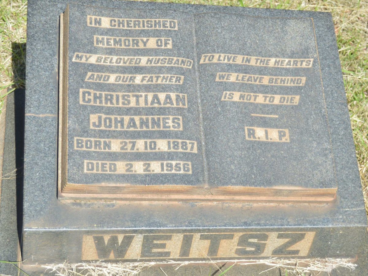 WEITSZ Christiaan Johannes 1887-1956