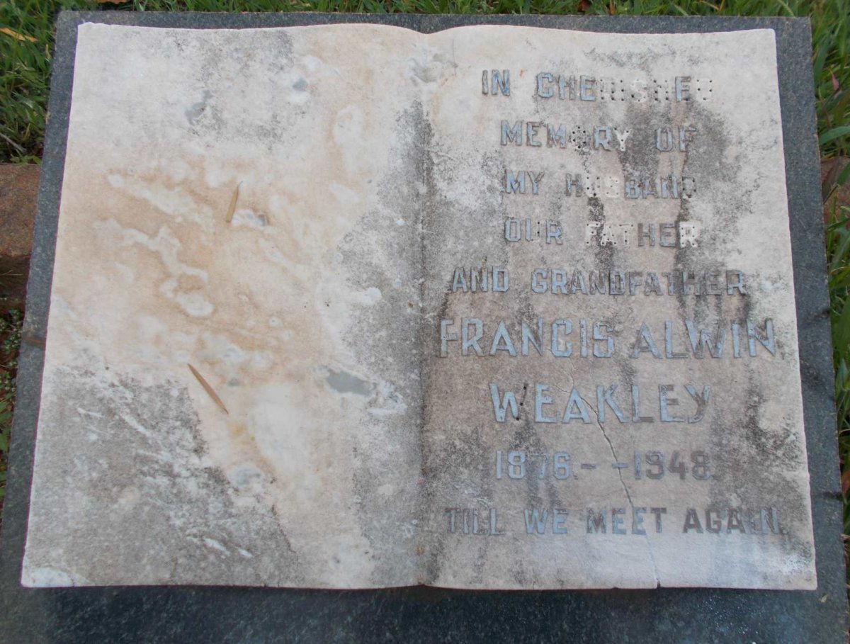 WEAKLEY Francis Alwin 1876-1948