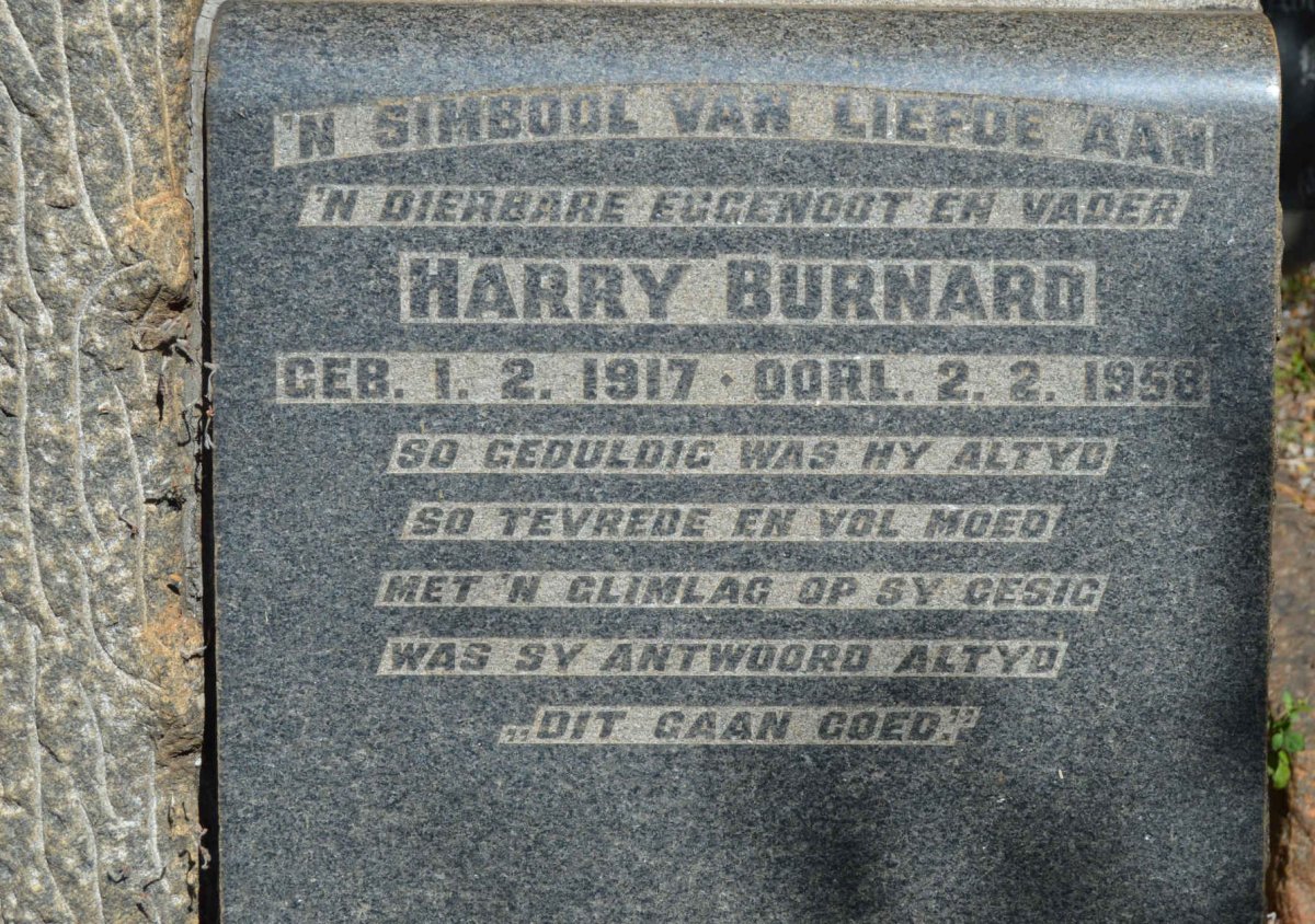 WELGEMOED Harry Burnard 1917-1958 :: WELGEMOED Harry 1946-1967