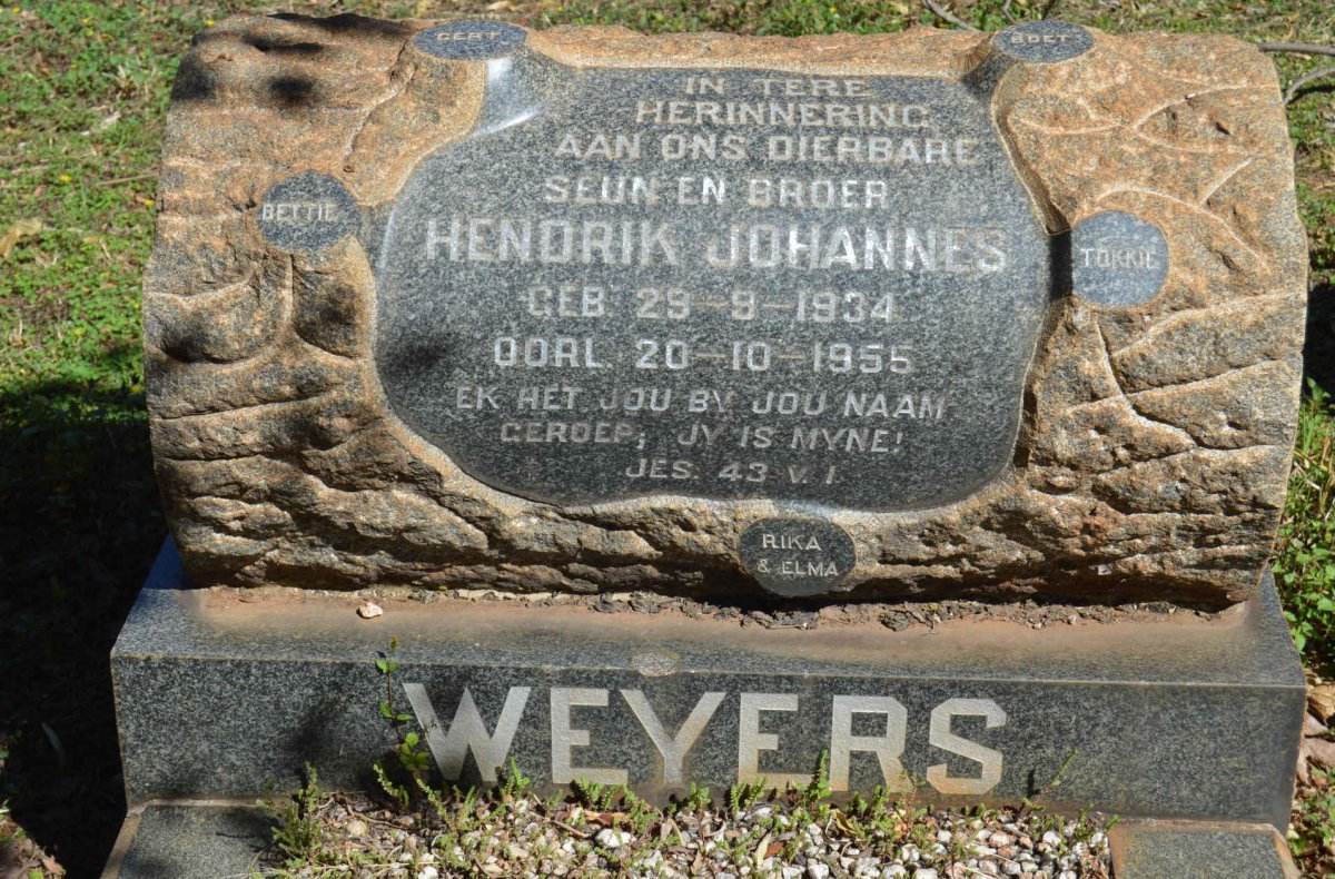 WEYERS Hendrik Johannes 1934-1955 :: ALLEN Rika H.H. 1945-1979