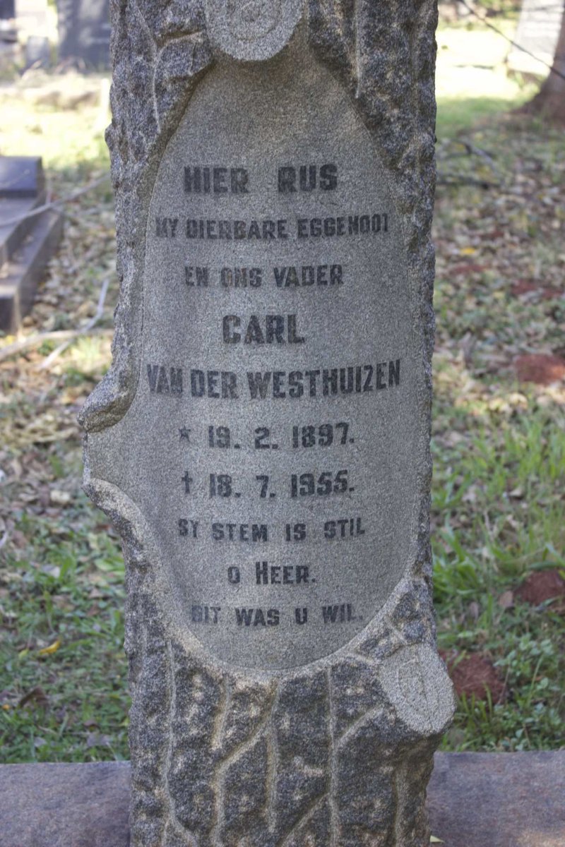 WESTHUIZEN Carl, van der 1897-1955