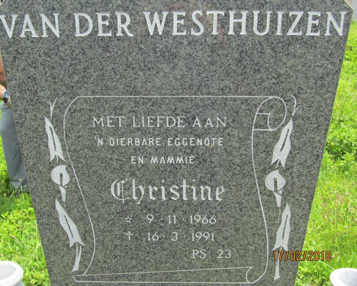 WESTHUIZEN Christine, van der 1966-1991
