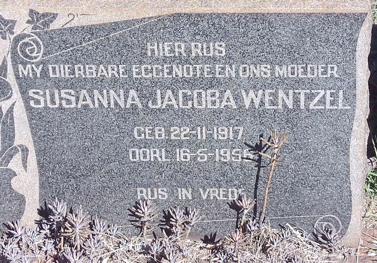 WENTZEL Susanna Jacoba 1917-1956