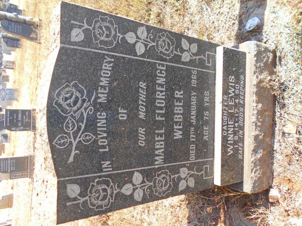 WEBBER Mabel Florence -1965 :: LEWIS Winnie nee WEBBER 1914-1990