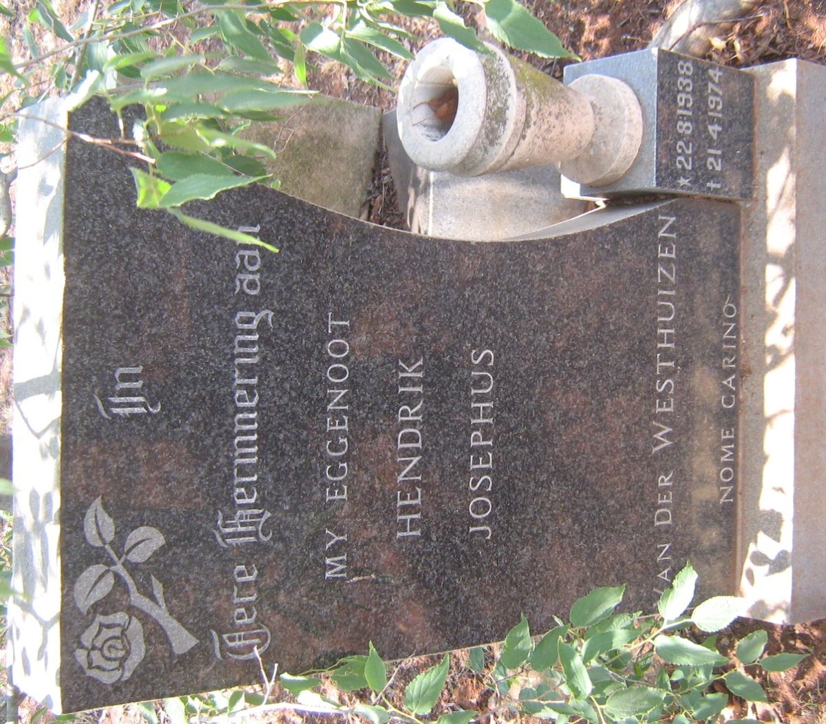 WESTHUIZEN Hendrik Josephus, van der 1938-1974