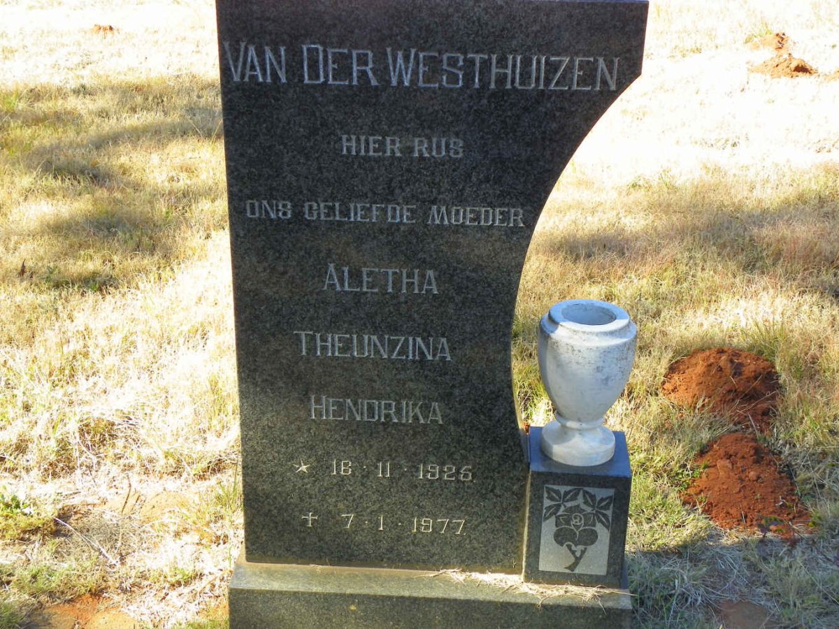 WESTHUIZEN Aletha Theunzina Hendrika, van der 1925-1977