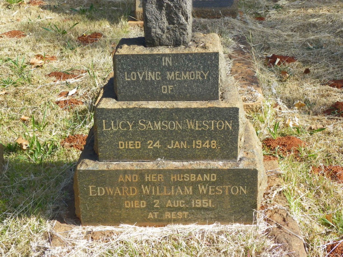 WESTON Edward William -1951 &amp; Lucy Samson -1948