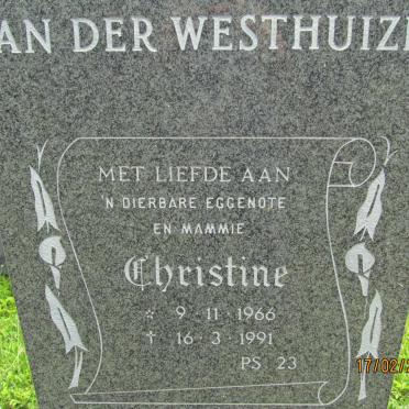 WESTHUIZEN Christine, van der 1966-1991