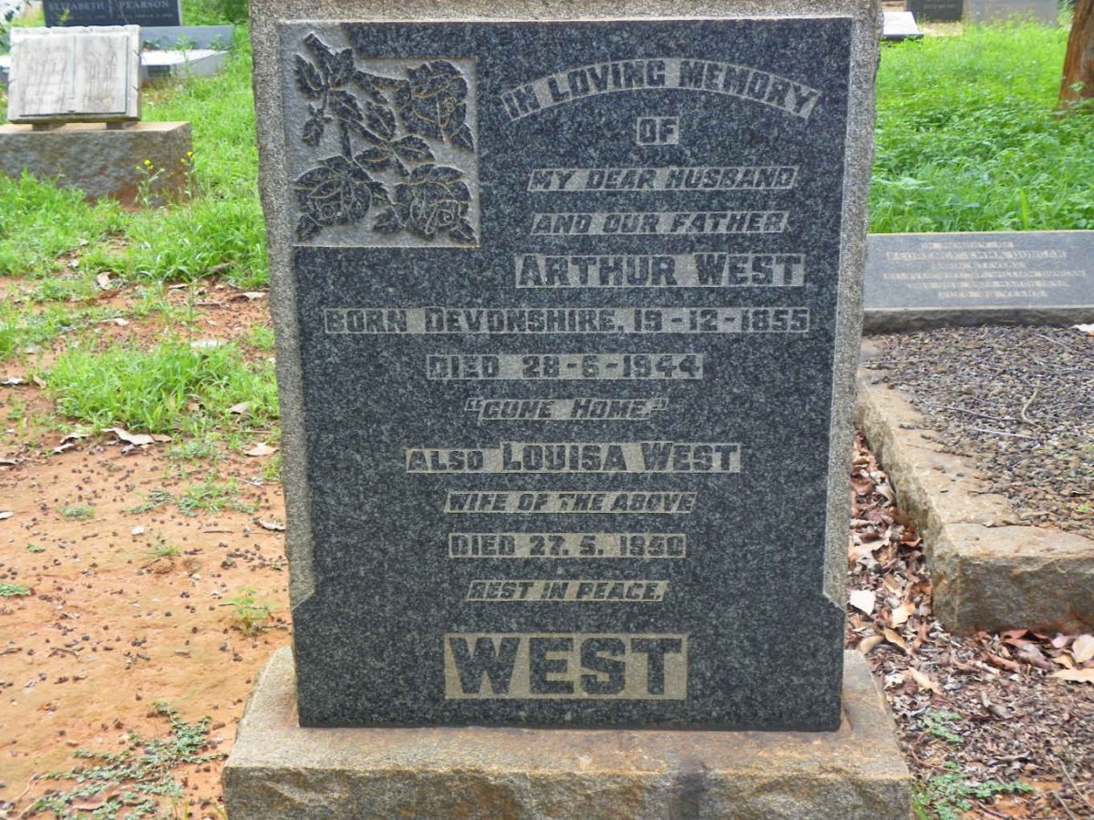 WEST Arthur 1855-1944 &amp; Louisa -1950