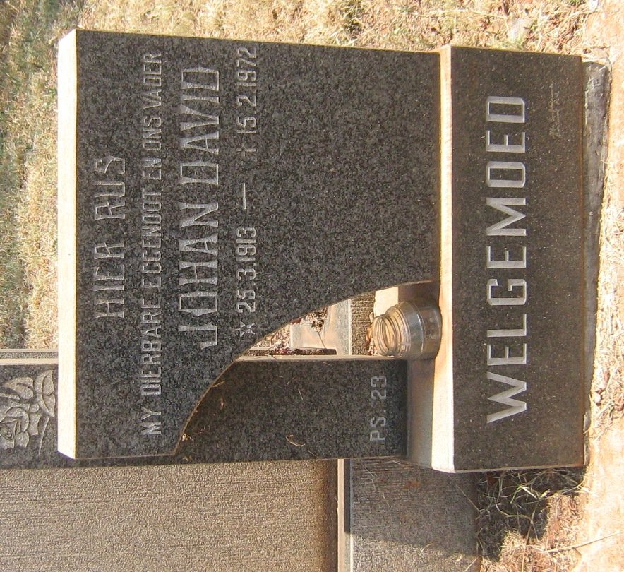 WELGEMOED Johan David 1913-1972